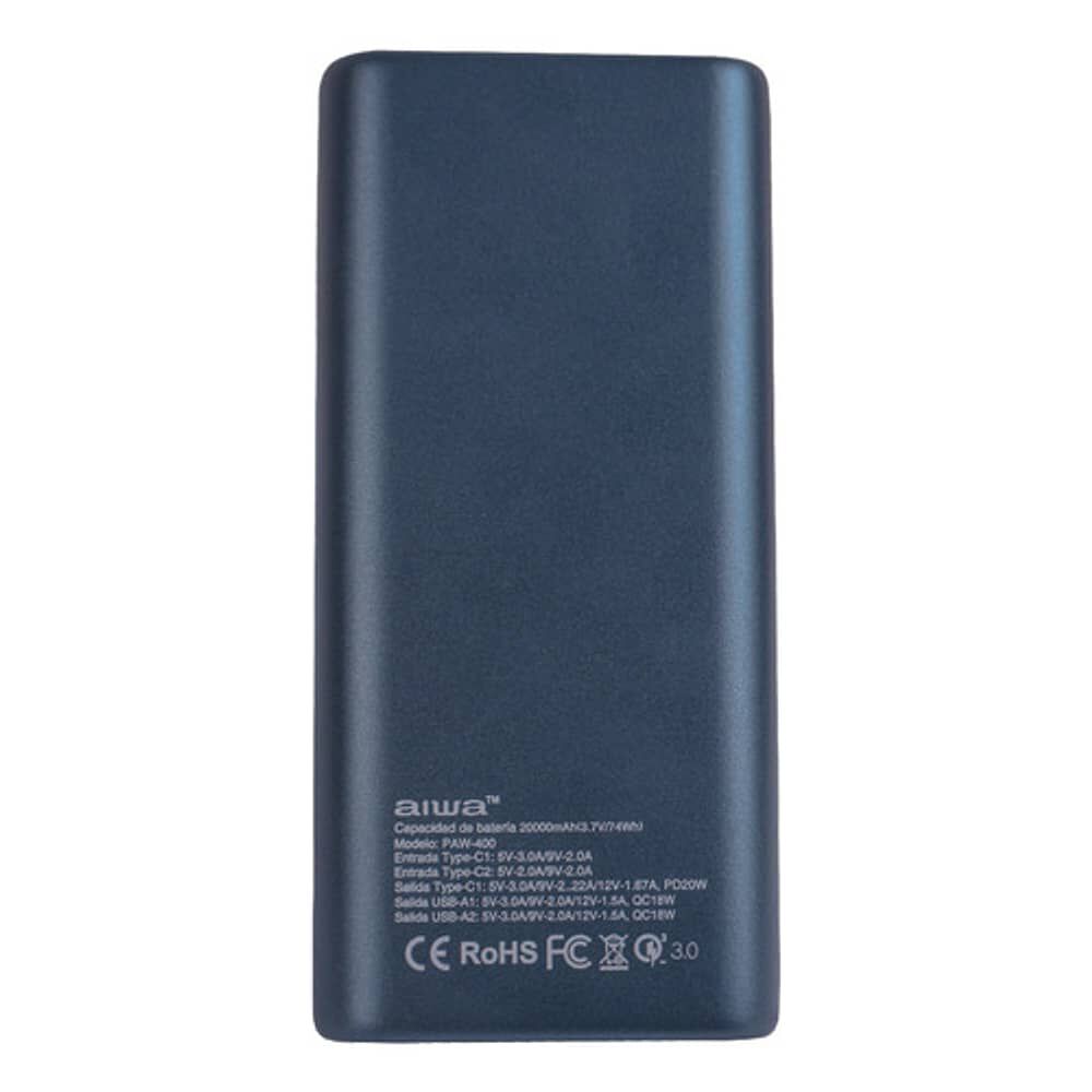 Cargador Bater&iacute;a Externa Power Bank 20.000mah Aiwa Paw-400 image number 7.0